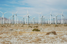 Desert Wind Farm Just Outside Of Palm Springs California.