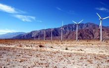 A Wind Farm Photographed In The Mojave Desert 