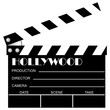 Opened movie clapboard used by movie directors