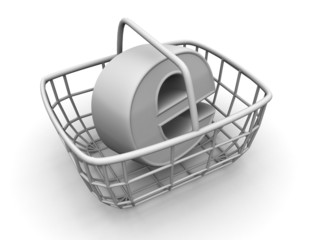 Aufkleber - Consumer's basket with symbol for internet