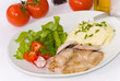 sirloin-steak, tenderloin-steak-Filet with Salad,potato puree