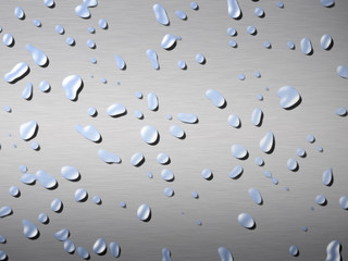 Wall Mural - a large sheet of brushed metal with water drops splashed on it