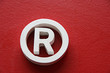 Registered trademark in a red background