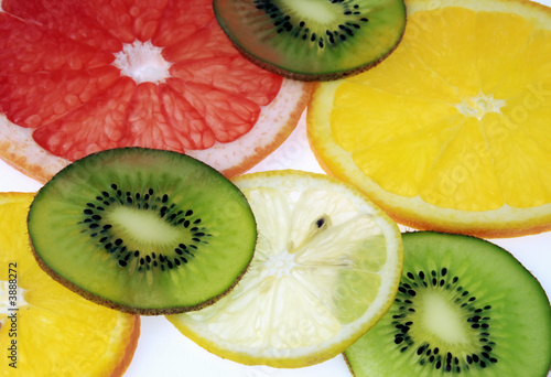 Obraz w ramie kiwi,orange,lemon and grapefruit