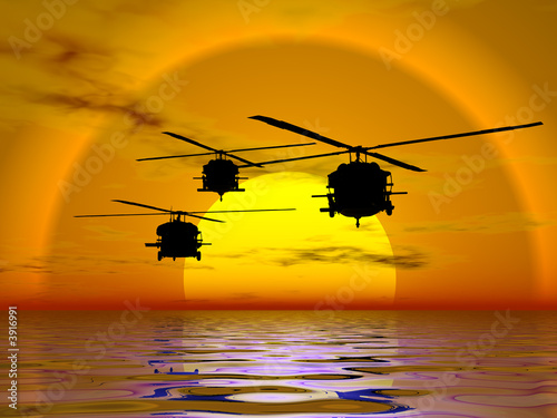 Fotoboard na płycie Ilustracja amerykańskiej marynarki wojennej, helikoptera wojskowego, blackhawk
