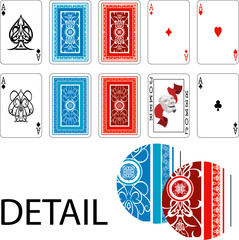 Poster - aces, joker and playing card backs playing cards