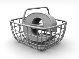 Aufkleber - Consumer's basket with symbol for internet