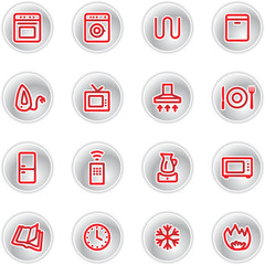 Wall Mural - red household appliances icons