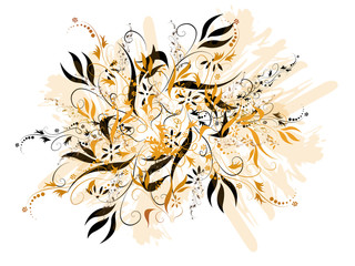 Wall Mural - Black And Gold Floral