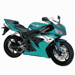 moto bleue ciel