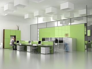 the modern office interior