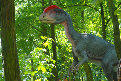 Board z aluminiowym obramowaniem Dilophosaurus wetherilli, dilophosaur
