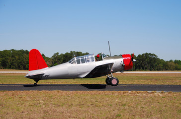 Canvas Print - Side view of wartime airplane