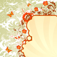 Poster - Grunge flower background