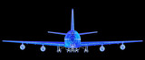 Super high resolution Boeing 747 blueprint rendering.