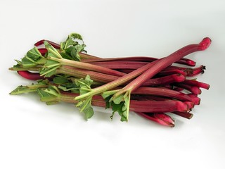 red rhubarb stems for cooking compote