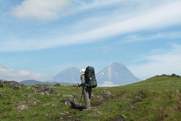 Wall Mural - Hike in Kamchatka