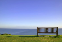 Empty Bench Looking Out To Sea.