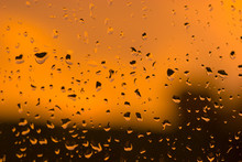 Abstract Orange Water Drops Background