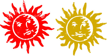 Sticker - 2 Grunge Suns