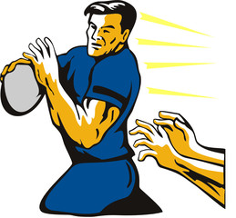 Poster - Rugby player eluding being tackled