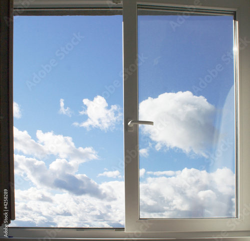 Foto-PVC Boden - Window and clouds (von Gala_K)