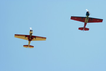 Two propeller-driven airplanes 2