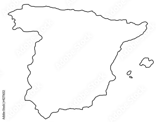 Fond De Carte Espagne Contour Stock Vector Adobe Stock