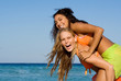 © godfer - piggyback fun, happy smiling beautiful healthy,teens