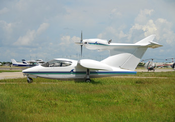 Wall Mural - Experimental propeller driven airplane