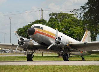 Poster - Boeing 727 airplane parked and waiting for repair