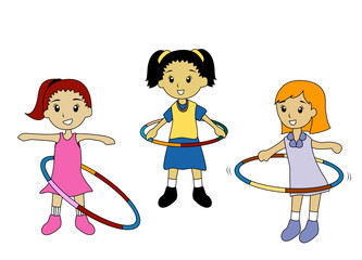 Sticker - Kids Playing Hula Hoop