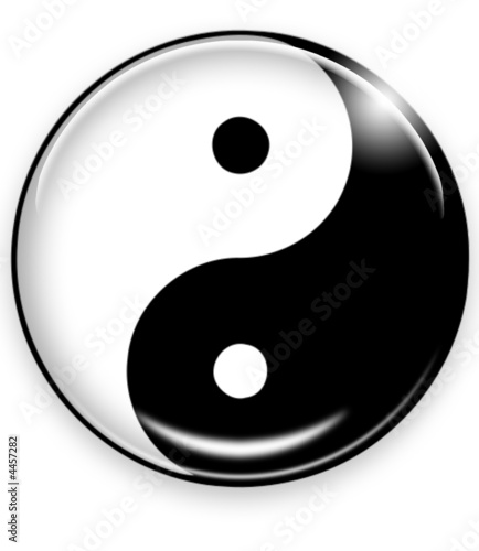 Foto-Fahne - yin yang button (von K.C.)