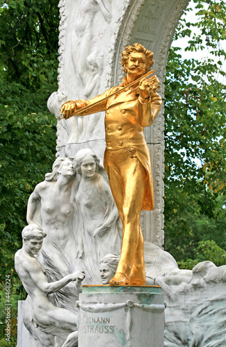 The Statue of Johann Strauss in stadtpark in Vienna, Austria Poster