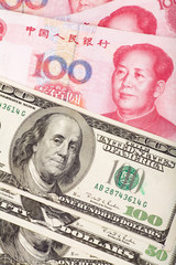 Wall Mural - Chinese yuan and us dollar