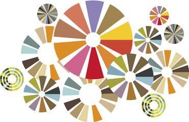 Wall Mural - Colorful circles, group of design elements