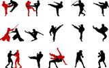 martial arts silhouettes