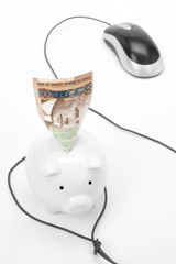 Sticker - Piggy Bank and computer mouse