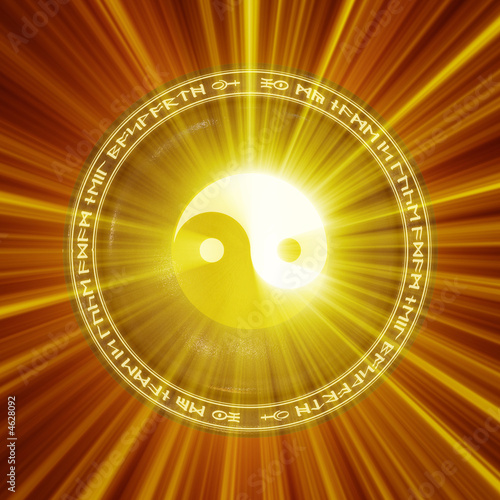 Foto-Tischdecke - A Yin-Yang icon illuminated from behind. (von Spooky2006)