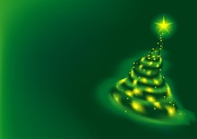 Green Xmas Tree - Illustration As Christmas Background