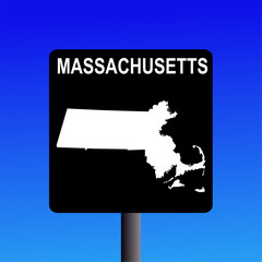 Wall Mural - Massachusetts highway sign