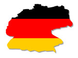 Fototapeta  - Deutschland Fahne als Land ausgeschnitten