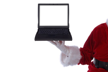 Santa Claus with laptop