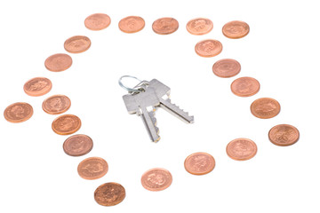 Sticker - coins and home keys