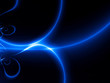 canvas print picture - Dance of Blue Lights. fractal02yX2