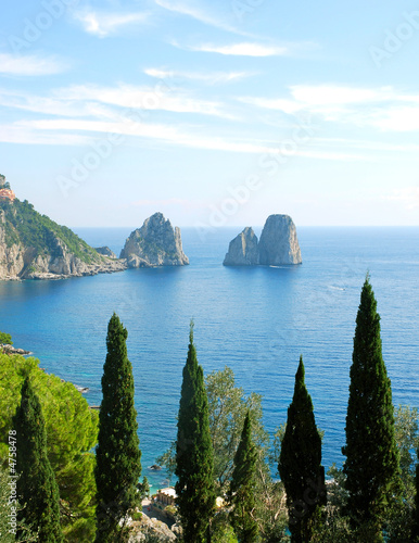 Foto-Leinwand ohne Rahmen - Capri island (famous Faraglioni) (von Natalia Barsukova)