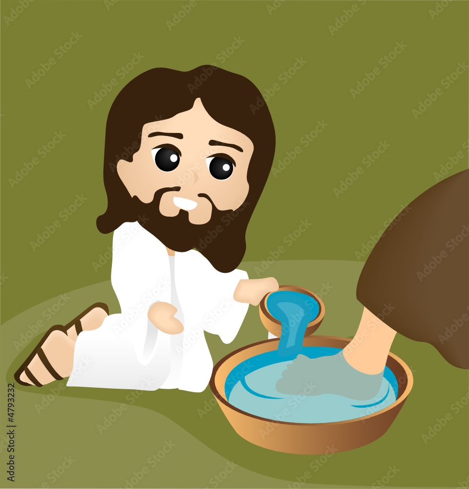 Jesus Washing Feet Stock Vector | Adobe Stock
