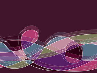 Wall Mural - retro purple scribble loop lines 