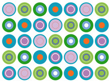 Retro Turquoise Disc Pattern