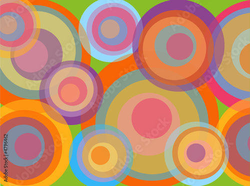 Fotografie, Obraz psychedelic pop rainbow circles - illustrated background